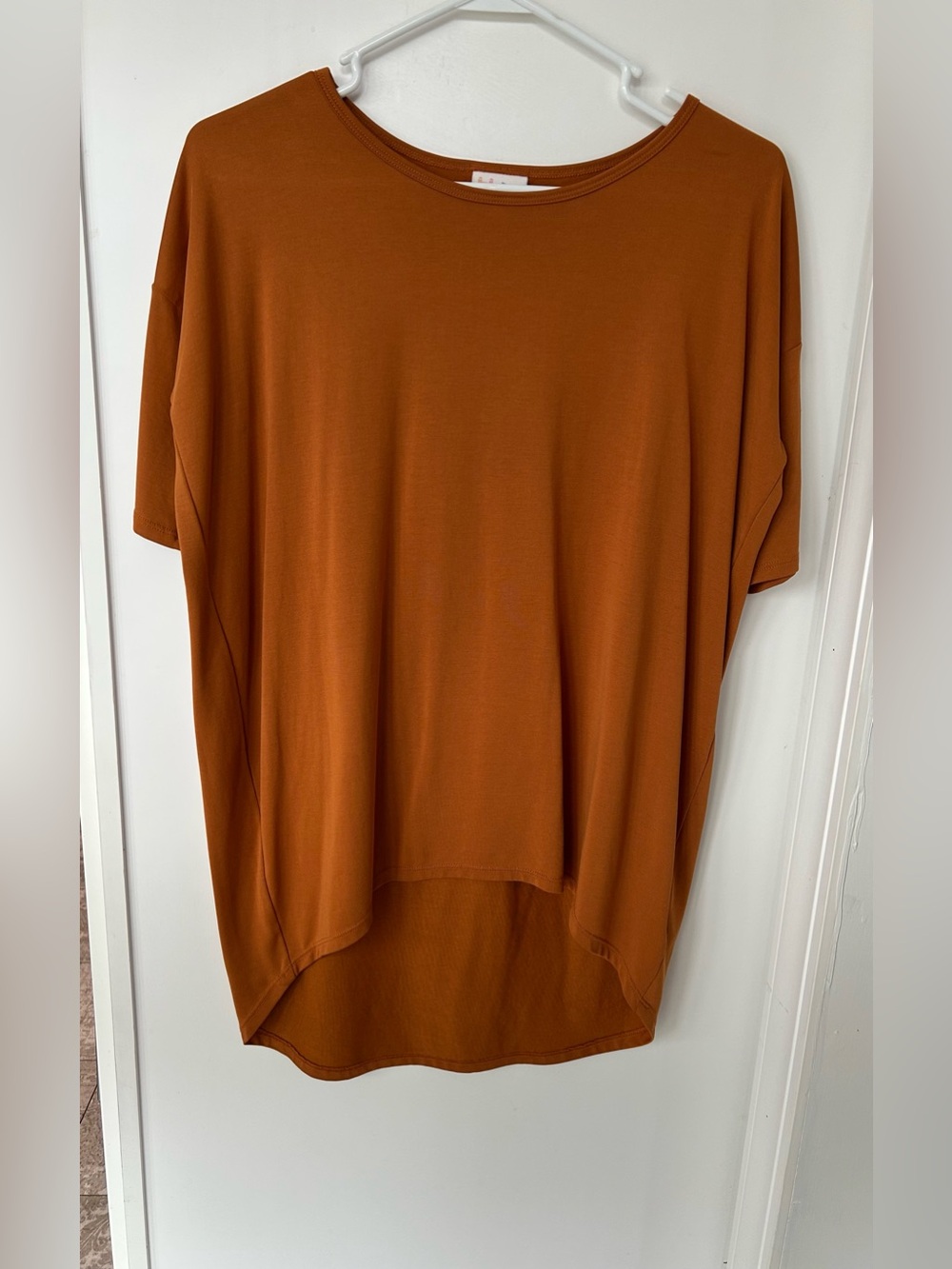 LuLaRoe Oversized High-Low Tunic Top Rust Orange/Burnt Sienna XXS